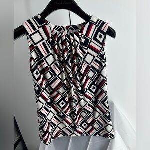 Calvin Klein drape neck sleeveless blouse